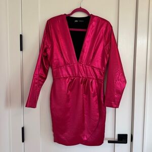 Zara Shimmery Mini Dress Long-Sleeved